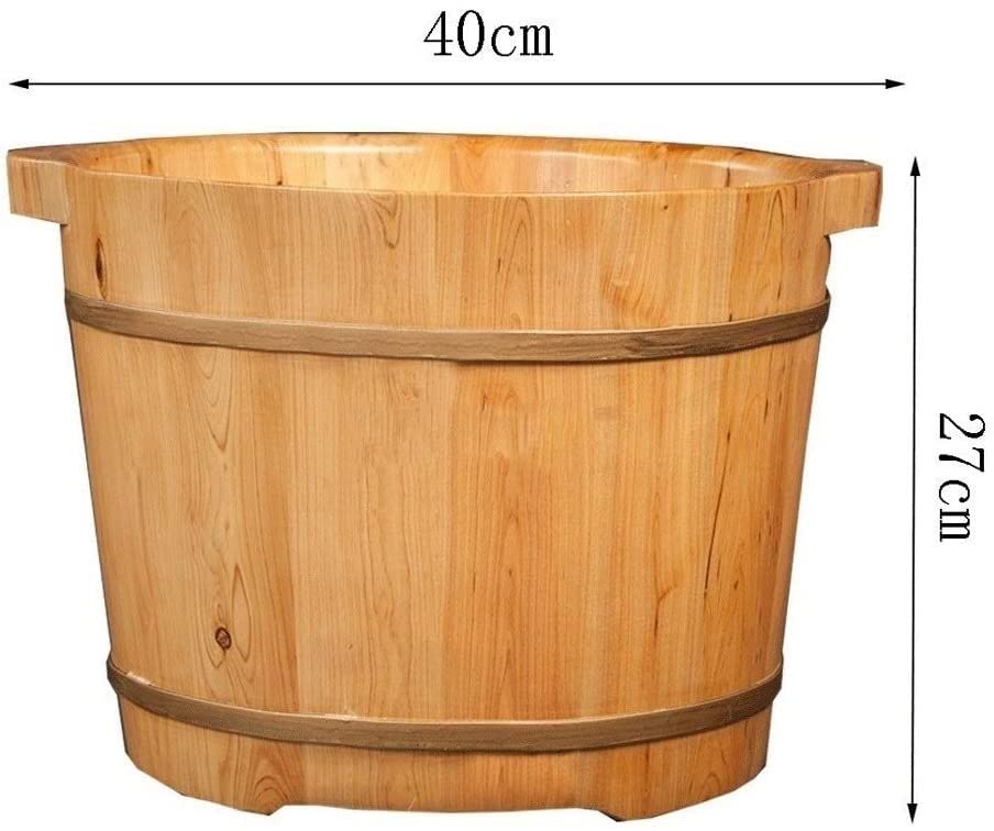 Balde de madera para baño de pies, spa natural de madera robusta miniatura 5
