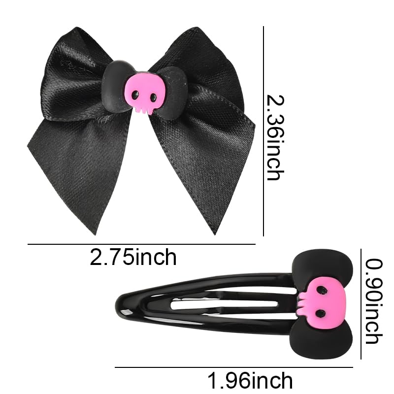 Miniatura 7 de Pinzas para el pelo de calavera de Halloween para niñas, pasadores góticos para el cabello para adolescentes, accesorios góticos negros Y2K para el