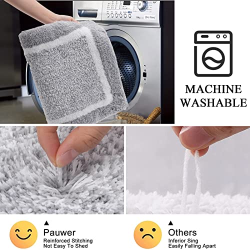 Pauwer Bathroom Sets - Non Slip Bath Mats, Absorbent Shower Rugs for Tub and Floor