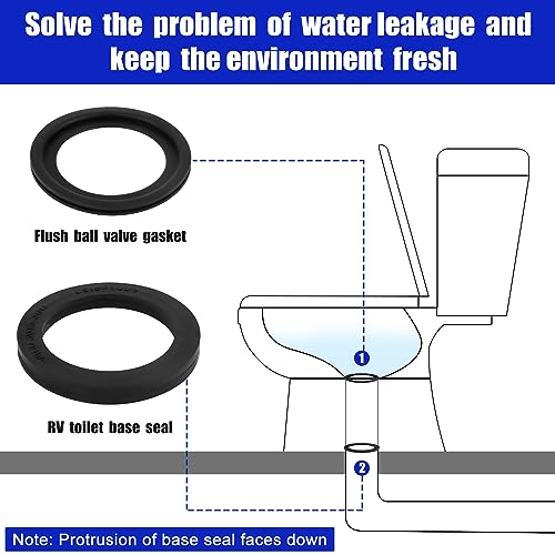 Image of BOXOB 10pcs RV Toilet Seal Kit, 385311652 & 385311658 RV Toilet RV Toilet Gasket Replacement for Dometic 300 /310 /320 RV Toilet