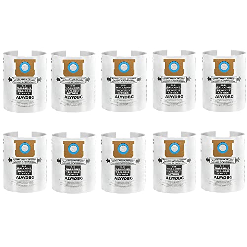 Image of 10 Pack Shop Vac 5-8 Gallon Filter Bags, ALYYDBG Type E 90661 9066100 9066133, Type H 90671 9067100 9067133 Disposable Dust bags