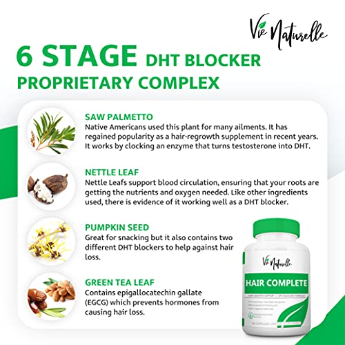image for Vie Naturelle DHT Blocker Supplement & Hair Supplement - Hair Growth V