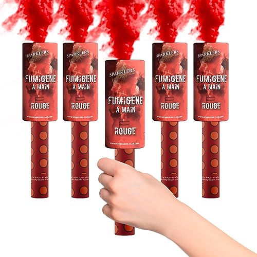 Torche à main fumigène rouge 45s SPARKLERS CLUB pour sublimer vos photos de mariage et de fête