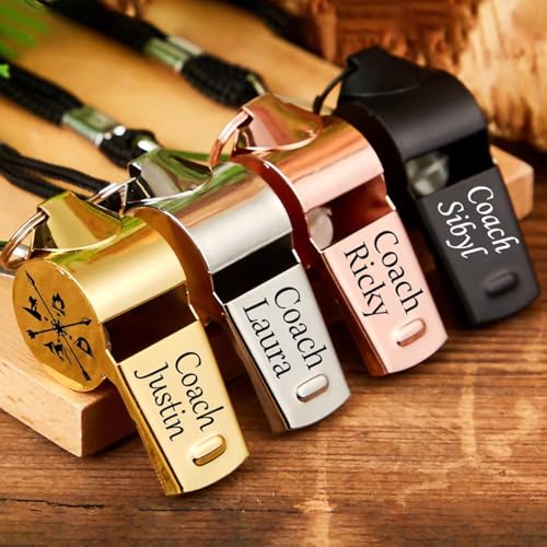 Silbatos personalizados de acero inoxidable con cordón miniatura 2