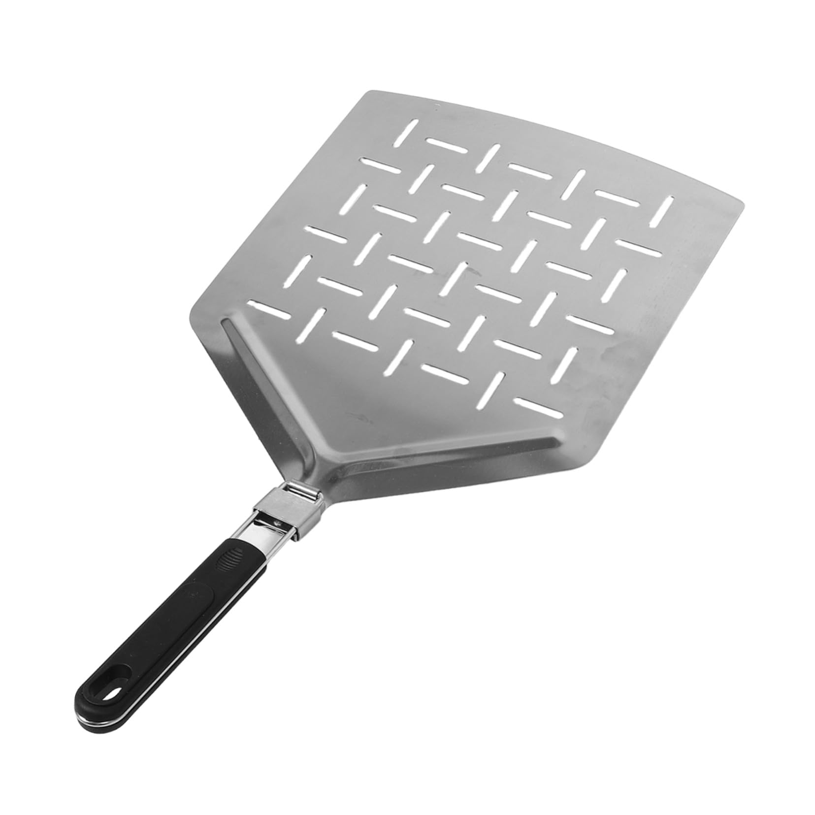 LABRIMP Pala para Pizza Perforada Mango Espátula Rectangular de Acero Inoxidable Pala de Hornear Ancha para Pizza Herramienta para Transferir y Pasteles