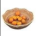 HQBL Cesta de Frutas Tejida Ratán NaturalBandeja Pan Torta Tejida,Soporte de Cuenco Almacenamiento Decorativo Hecho A Mano,Organizador Mesa Mostrador de Cocina,Cuenco para Servir Aperitivos