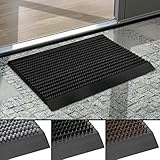 Edler schwarzer Rahmen Floordirekt Fußmatte Power Brush - Testurteil Sehr Gut- Schmutzfangmatte mit Alu Rahmen für außen und innen - viele Farben & Größen (Schwarz, 40 x 60 cm)