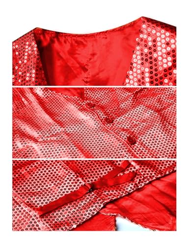 Wildarms Men’s Sequin Vest Sparkly Formal V Neck Vest Leisure Shiny Waistcoat for Wedding Prom Mardi Gras Carnival3