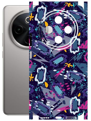 Image of AtOdds - Full Body Back Screen Guard Protector Film - Lamination Wrap Skin Sticker Compatible with VIVO T4 (5G) | Scratchproof Matte Finish (Abstract)