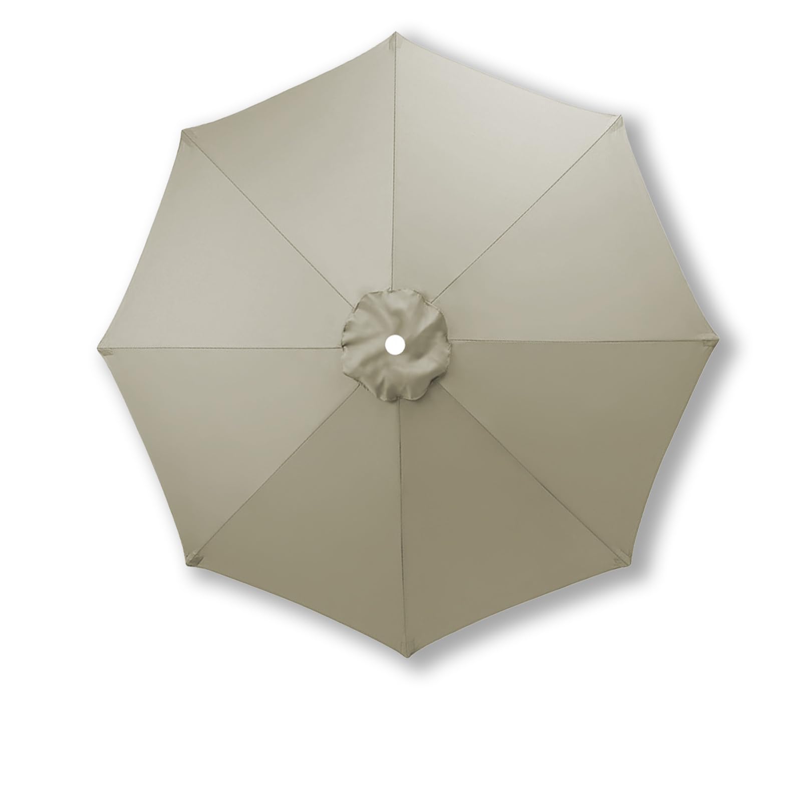 UemumPem 3.5m/3.0m/2.8m/2.7m/2.5m/2.3m/2.0m Replacement Parasol Canopy, 6/8 Ribs for Garden Umbrella Replacement Fabric, UPF 50+ Parasol Replacement Canopy for Market/Beach (Taupe,2.5m / 8 Ribs)