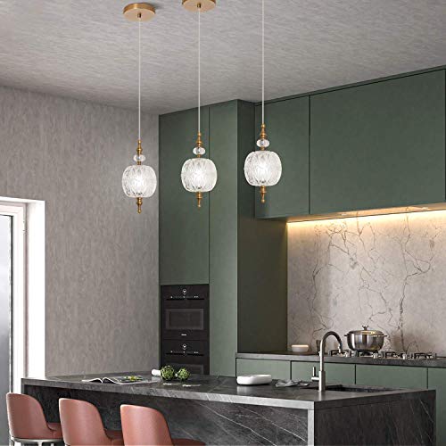 Tlolgt Antique Delicate Decorative Pattern Glass Ceiling Pendant Lighting Adjustable Mini Pendant Light For Kitchen Island Dining Room Bedroom With Original Design #TOP5