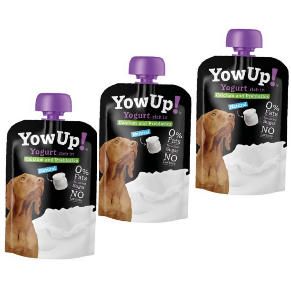Yogur Natural para Perros YowUp sin añadidos Fuente de Proteinas Sin Lactosa | Snack de Yogurt | ANIMALUJOS (Caja 3 Unidades)