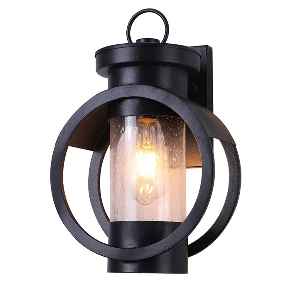 Zewnętrzna dekoracyjna lampa ścienna, z wodoodpornym aluminiowym uchwytem, montaż na ścianie, z przezroczystym kloszem E27, oświetlenie ścienne