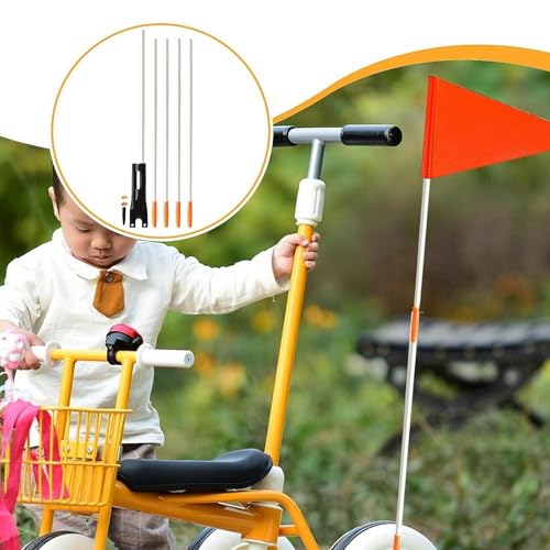Colaxi Kids Bike Flag Pole Flagpole for Children Bicycle Flagpole Sturdy Go Kart Glass Fiber Without Flag for Cycling Outdoor, 30 cm