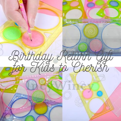 Image of Scale for Kids Birthday Return Gift (Pack of 48), Kids Return Gift, Design Ruler for Boys and Girls, Spirograph, Art Craft, Stationery (Pack of 48), Multicolor