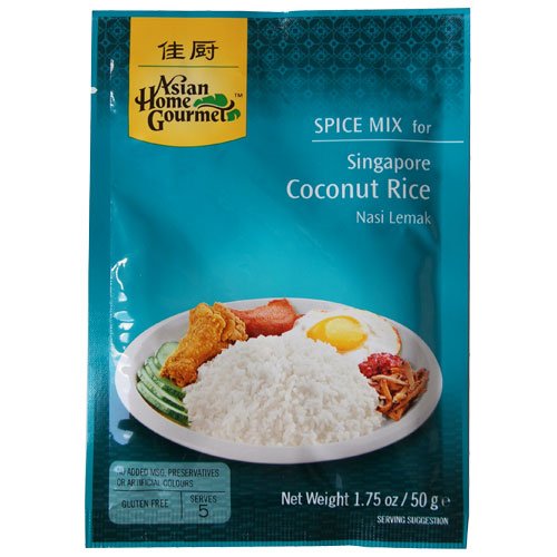 Asian Home Gourmet Singapore Coconut Rice (Nasi Lemak) - 12 x 50g