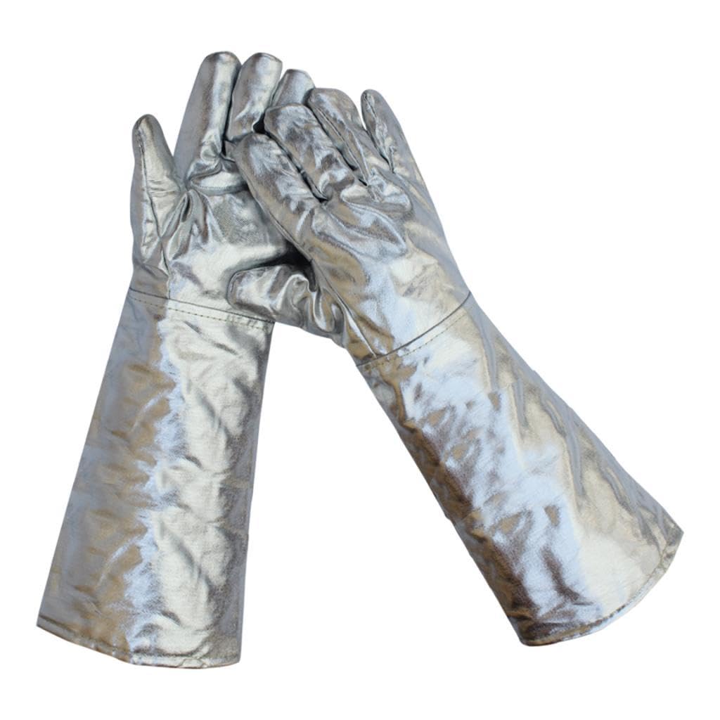 2 Gants de Soudage En Feuille D'aluminium, Résistants Aux Brûlures, à La Chaleur et Isolants Thermiques pour Fours, 45 Cm 250 à 500