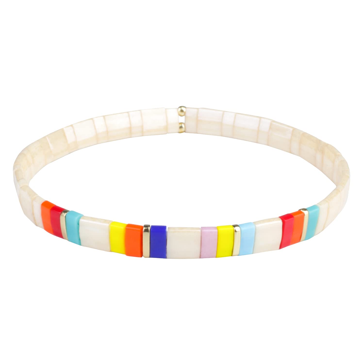 KELITCH Minimalistisch Damen Perlen Wrap Armband Natürliche