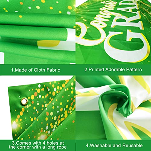 Image of KatchOn, Green Congrats Grad Banner - Xtralarge, 72x44 Inch | Green and Gold Grad Banner for Graduation Decorations 2026 | Congrats Grad Backdrop for 2026 Graduation Decorations ASIN