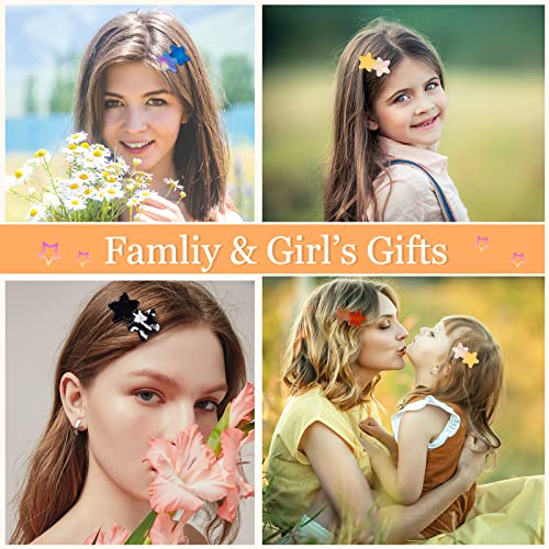 12Pcs No Bend Hair Clips, Colorful No Crease Hair Clips, Acrylic Resin Star Hair Clips, Flat Creaseless Duckbill Hair Barrettes, Bangs Seamless Hairpins For Makeup Hairstyle Accessories For Women Teens Girls #TOP5