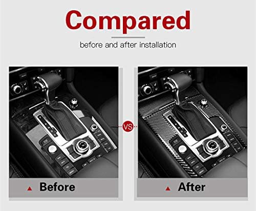 Carbon Fiber Center Console Gear Shift Box Frame Trim Cover 2pcs for Audi Q7 2008-2015