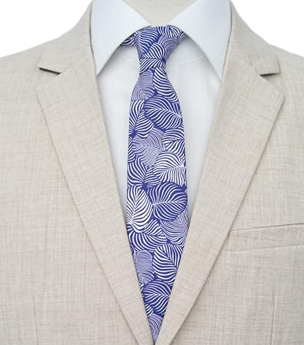 Image of BELLUNO Men's Cotton Floral Skinny Tie, 2.5 inch Width, with Gift Box