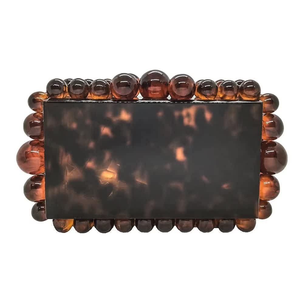 CUXVA Acrylic Evening Clutch Bag for Women Glitter Marble Purse Handbag for Wedding Cocktail Party Prom…