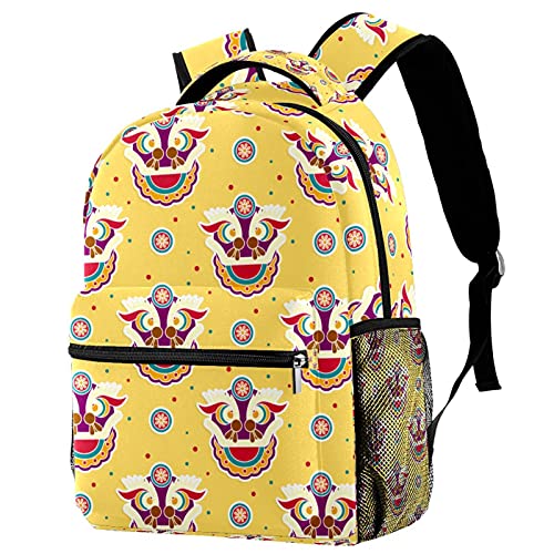 Petit sac à dos vert motif dinosaure avec poches pour fille garçon et femme