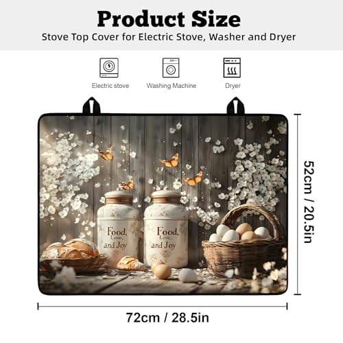 Image of Multi-Design Silicone Stove Cover for Glass /Electric Stoves - 3-in-1 Heat-Resistant Protector Mat, Non-Slip Drying Rack 28 inchx20 inch (Shop Window)