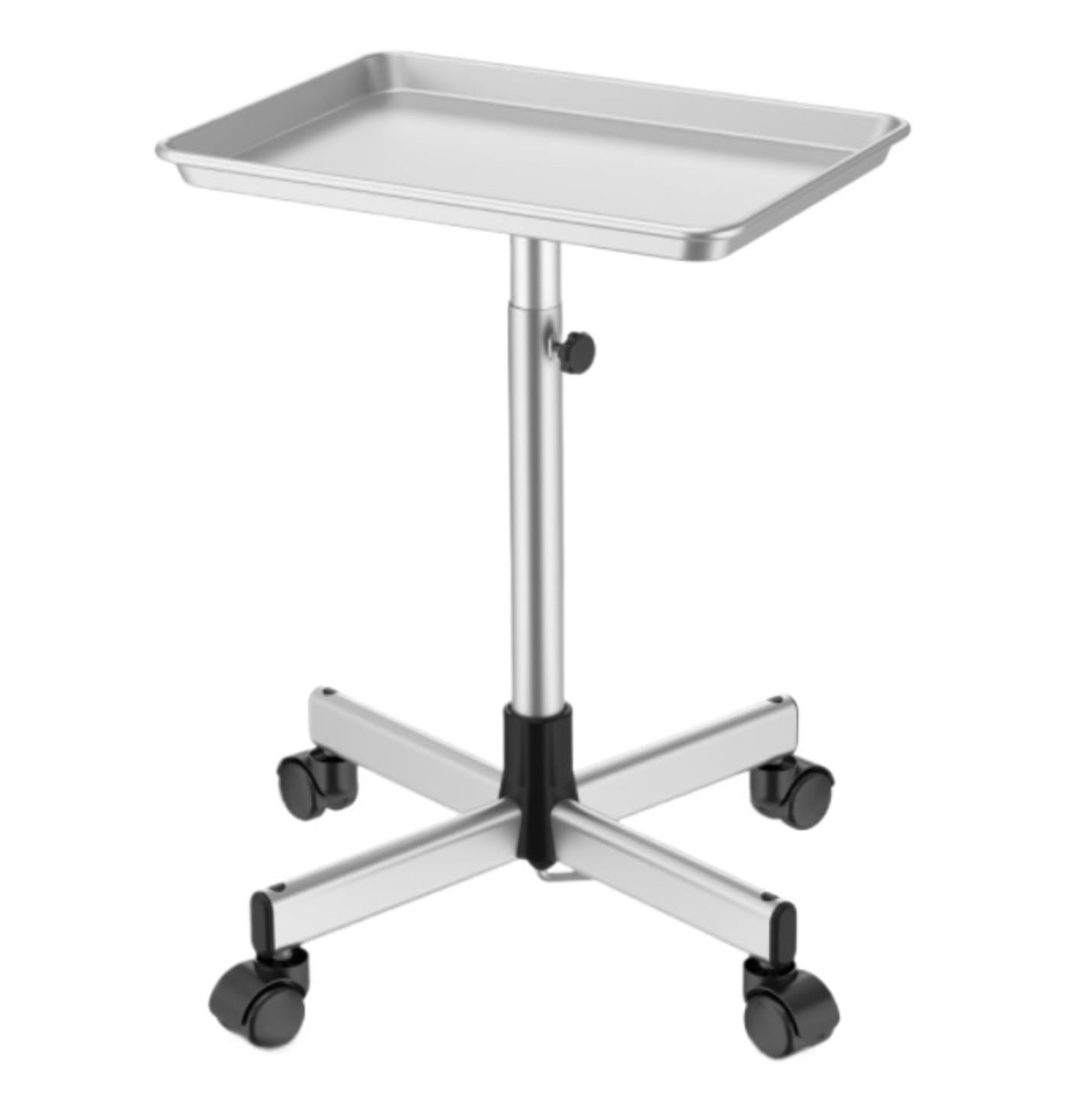 4 Wheels With Adjustable Height Barber Shop Hair Salon For Shops(Silver)