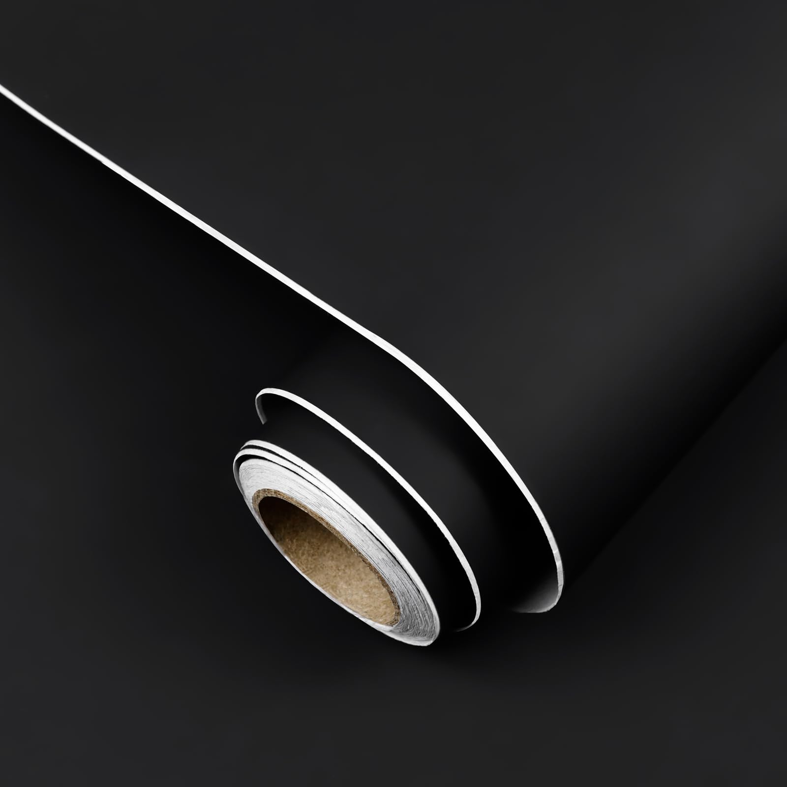 wishFIRE Papel de Pared Autoadhesivo Negro Grueso 30 cm x 200 cm Acabado Mate y Moderno Removible Sin Huellas para Paredes Muebles Estanterías y Encimeras
