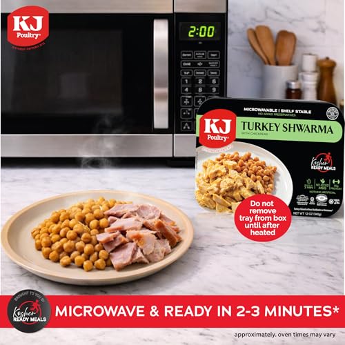 Image of KJ Poultry Kosher Ready Meals - Turkey Shwarma, MRE Meat Meals Ready to Eat, Gluten Free, Halal, (1 Pack) Prepared Entree Fully Cooked, Shelf Stable Microwave Dinner, Travel, Military, Camping
