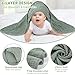 Synrroe 2 Pack Hooded Muslin Cotton Baby Towels (Green/Brown), 32 by 32 Inches, Ultra-Soft & Breathable for Baby Bath Time