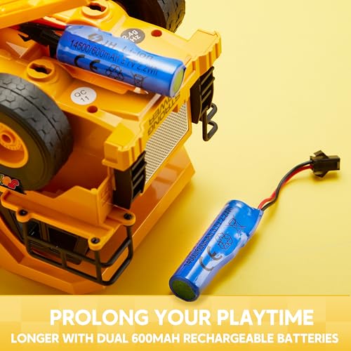 JOYIN Ferngesteuerter LKW Muldenkipper, 2,4 GHz RC Kipplaster Traktor Bagger Spielzeug mit Licht und Sound… – Ansicht 5