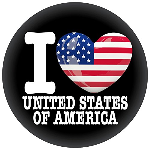 FanShirts4u Button/Badge/Pin - I Love USA Fahne Flagge UNITED STATES (I Love United States of America)