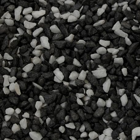 Hanicks Aquarium Gravel & Sand Substrate for Fish Tanks - Natural Stones, 3-5mm, Perfect for Plant Growth (15 kg, Zebra Mix)