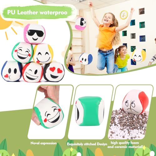 Jonglierbälle 12er Set, 5cm Jonglierbälle für Anfänger,Juggling Balls for Beginners Jonglierbälle Kinder, Langlebige und weiche PU Leder Jonglierbälle für Erwachsene Kinder Anfänger Outdoor Spielzeug