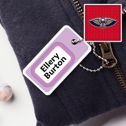 Oliver's Labels NBA™ Mini Bag Tags - 3 Custom Printed Personalized Luggage and Bag Tags for Backpacks, Travel Bags & Sports Equipment - New Orleans Pelicans™ Theme image 5