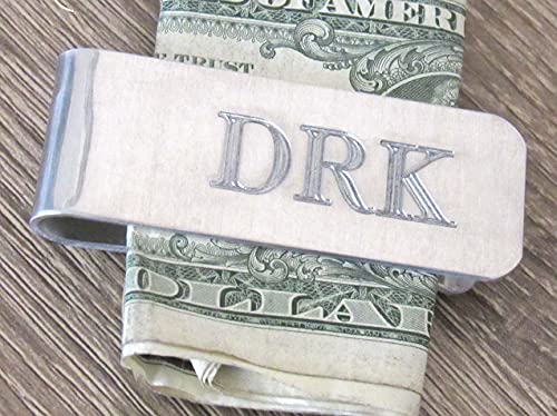 Monogram Money Clip, Various Metals, Customize with Wording on Bothsides