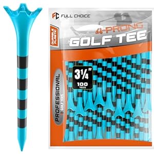 Professional Plastic Golf Tees 100 Pack (3-1/4″ or 2-3/4″), Enhanced Durability & Stability, Engineered to Minimize Friction and Side Spin