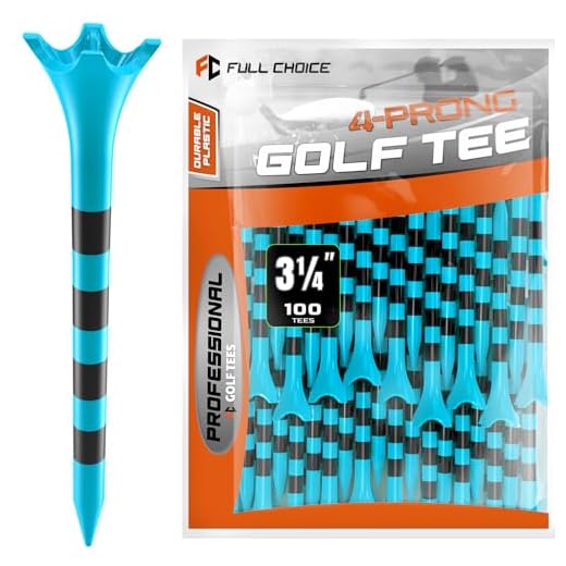 Full Choice100 Pack 3-1/4" Plastic Golf Tees, Enhanced Durability & Stability, Engineered to Minimize Friction and Side Spin