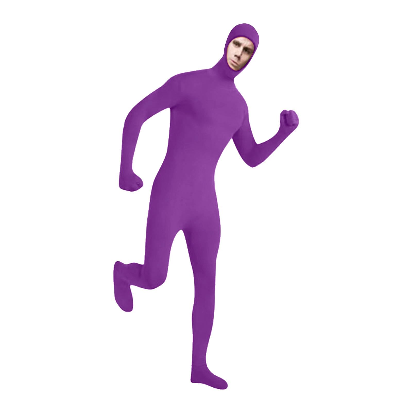 Halloween Stealth Suit for Adults and Kids Unisex Bodysuit for Stage Performance and Costume Events Lingerie Costume for Women Men Kids Cosplay (Purple-A,3XL) — image 1