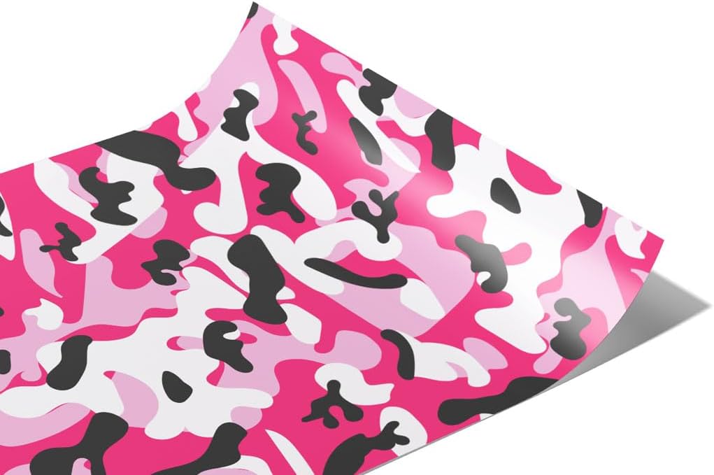 Rwraps Pink Camouflage Watermelon Napalm Gloss Vinyl Film Wrap 59in x 28ft Vinyl Vehicle Car Film Sheet Roll