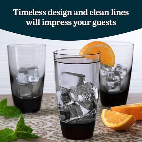 Libbey Classic Smoke Tumbler Glasses, 18 ounce, Set of 12 - Thumbnail 3
