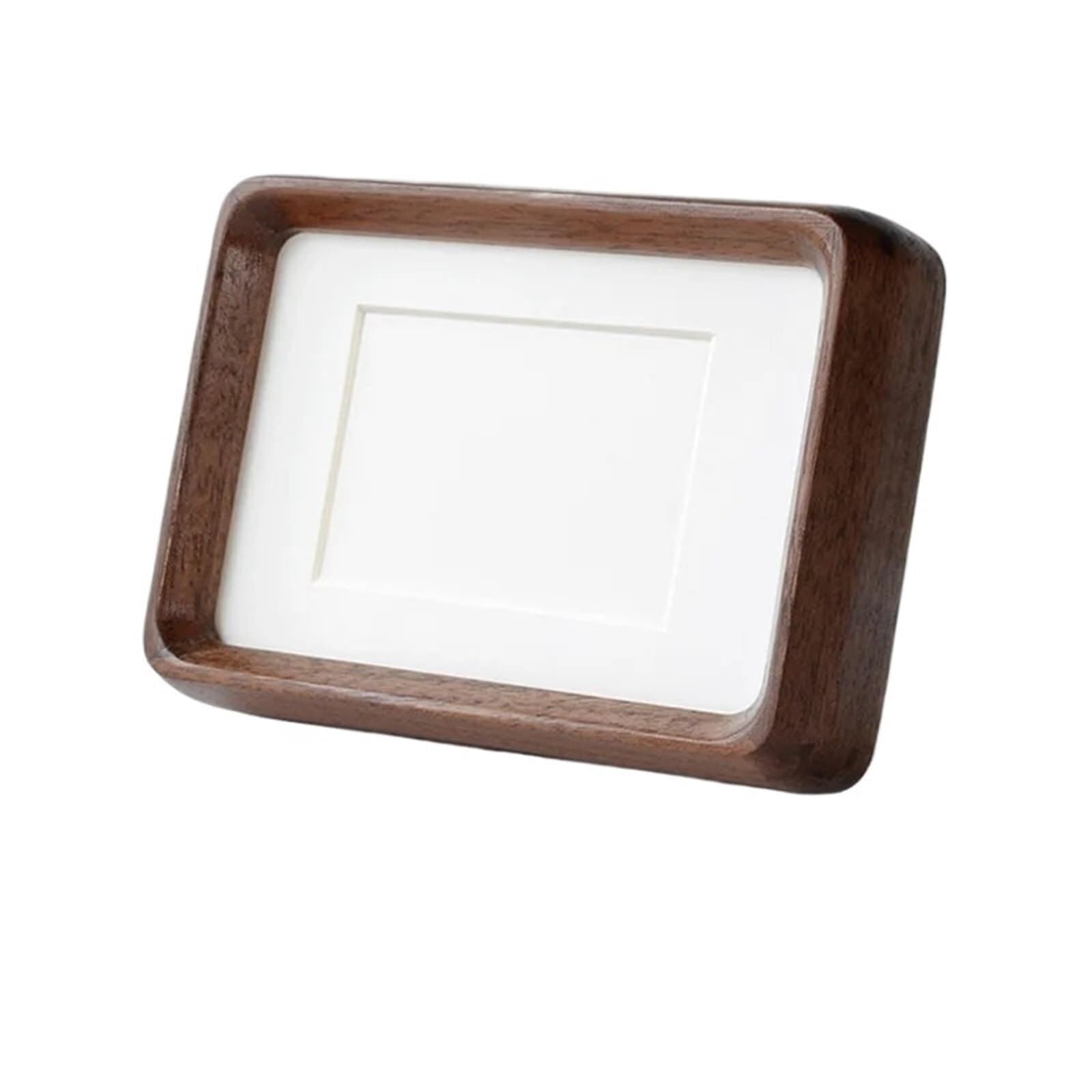 Photo Frames 3/4/5 Inch Mortise And Tenon Mini Photo Frame - Solid Wood Black Walnut/Beech/Sapele, Rounded Corner Tabletop Decor Ornament(Black walnut g style,8inch 15.2X20.3cm)