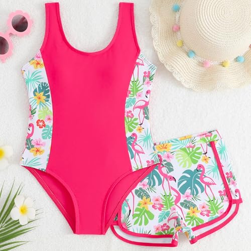 Bañador niña 10 años con protección UV total y diseño de una pieza tropical 3