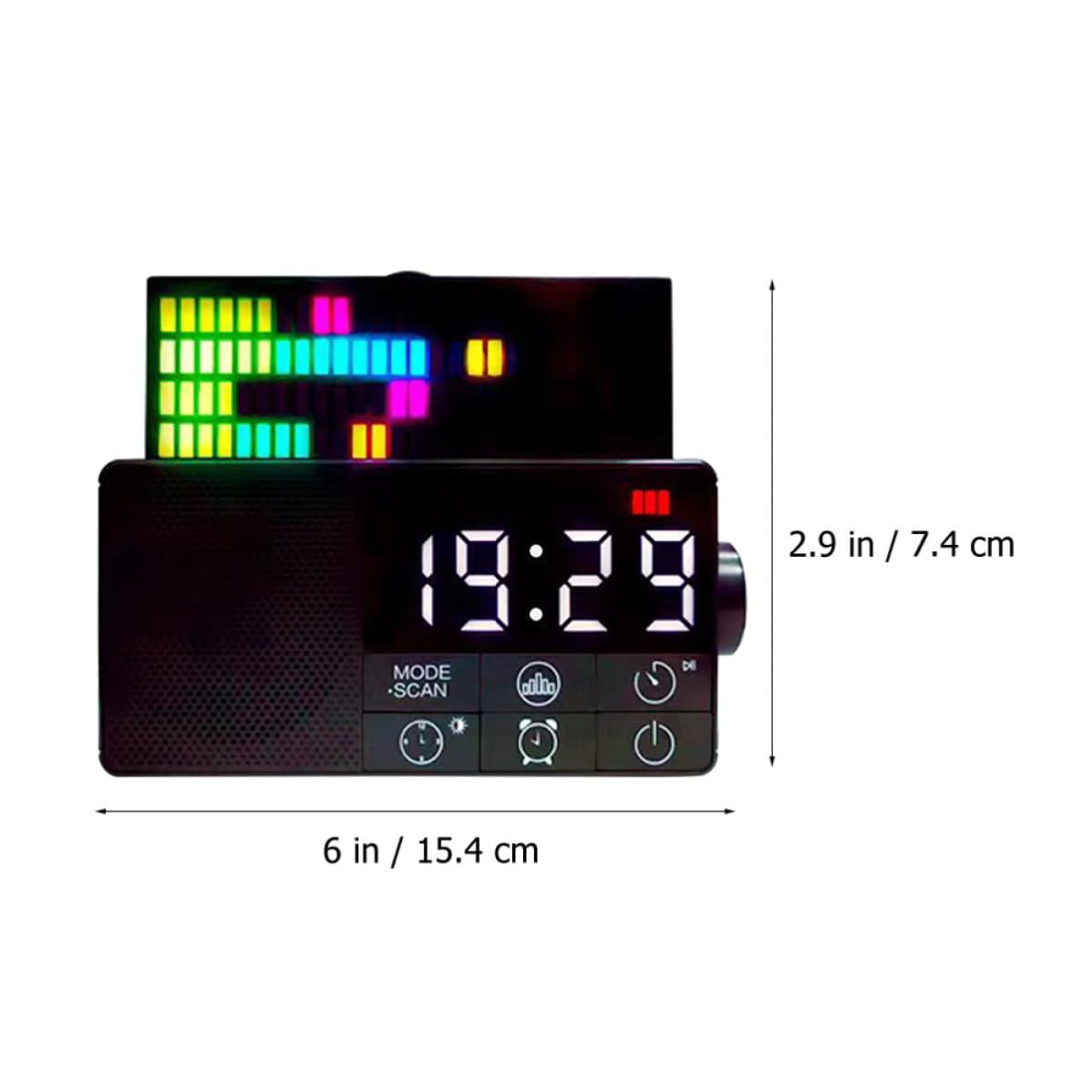 Beavorty Digitaler Radiowecker Schwarz mit 1800mah Akku, Kunststoff, 5w | Fm 76-108mhz, Usb-c Dc 5v1a Eingang, Quadratische Form, Modernes Retro Design, Modell 4