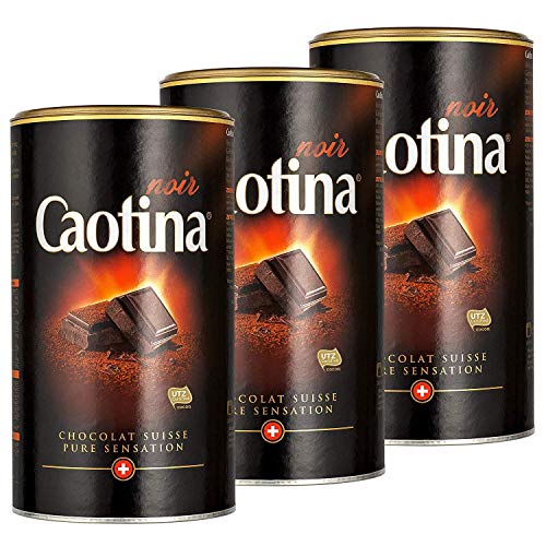 Caotina noir, Cacao en Polvo de Chocolate Oscuro Suizo, Bebida Caliente de Chocolate, Pack Triple, 3 x 500 g Cover