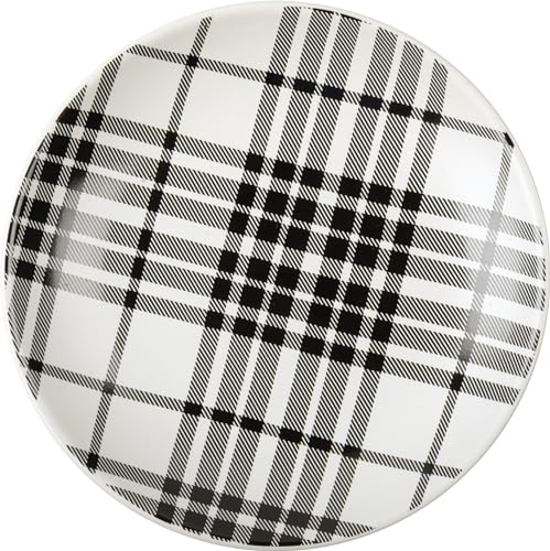 Primitives by Kathy Stoneware Dessert Plate this durable stoneware dessert plate features an all over black plaid design for any occasion