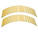 16Pcs Autocollant de Rayure de Jante de Roue de Moto, Autocollants Réfléchissante de Bandes de Bord de Roue 16-18'' Accessoire de Décoration Pour Voitures Vélo Cyclisme (Jaune)